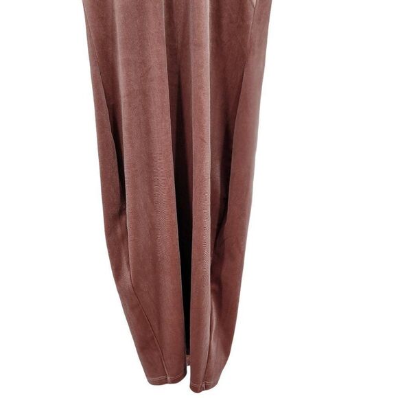 Windsor Velour Bodycon Dress S Mauve Strappy Ruffle Tea Length Cocktail Holiday - Picture 6 of 11
